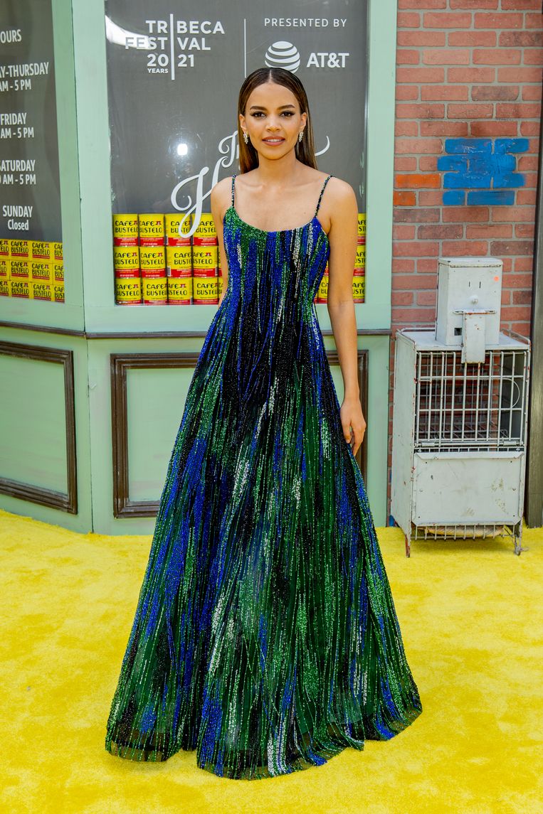 Leslie Grace op de première van 'In The Heights'.  Beeld WireImage