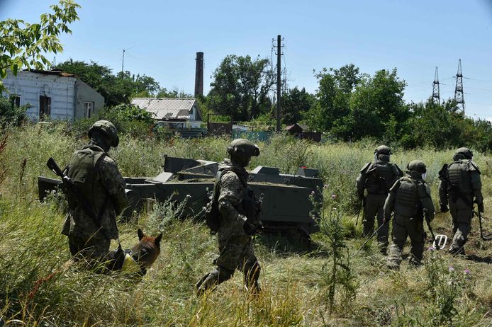 Russische soldaten in Marioepol