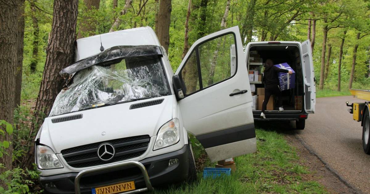 Chauffeur én Moederdagpakketjes ongedeerd bij PostNL-botsing in Holten.