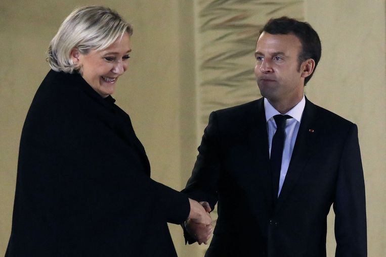 Marine Le Pen en Emmanuel Macron. Beeld AFP