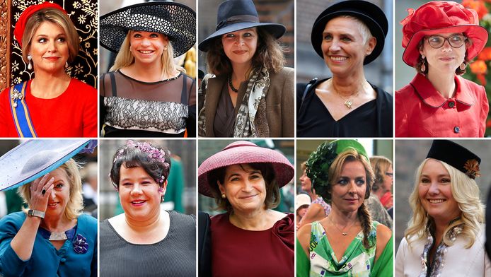 Koningin Maxima, minister Jeanine Hennis-Plasschaert, minister Edith Schippers, staatssecretaris Wilma Mansveld, Kamerlid Carla Dik-Faber, minister Jet Bussemaker, Staatssecretaris Sharon Dijksma, Minister Lilianne Ploumen, Kamerlid Marianne Thieme en minister Melanie Schultz van Haegen-Maas Geesteranus.