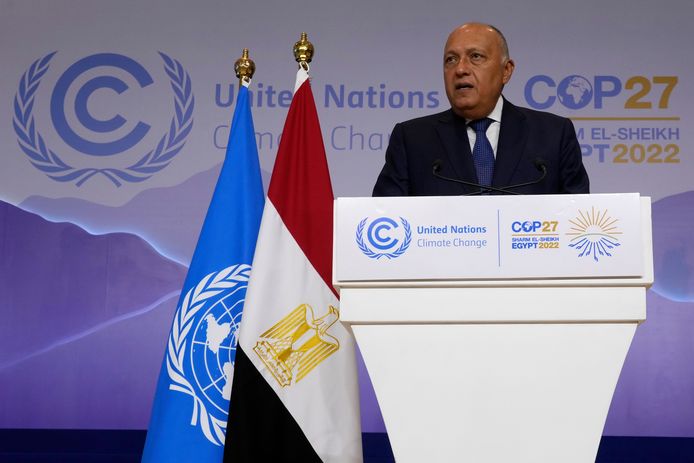Sameh Shoukry, voorzitter van de COP27-klimaattop.