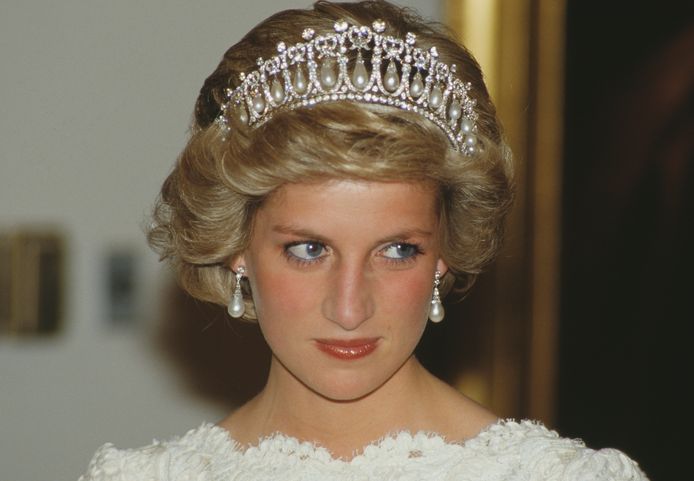 La princesse Diana lors d'un dîner à l'ambassade britannique à Washington en novembre 1985.