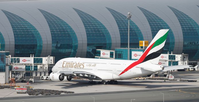 Een Airbus A380 van luchtvaartmaatschappij Emirates.