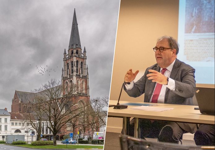 Burgemeester Christoph D’Haese riep in spoed een bewonersvergadering bij elkaar over de toestand van de Sint-Jozefskerk.