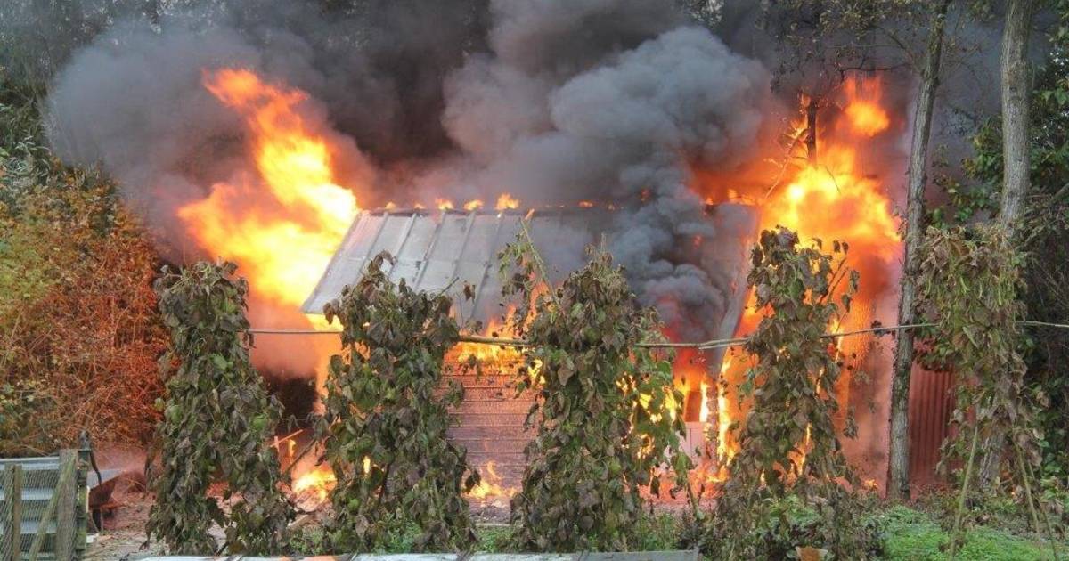 Schuur verloren door brand in Acquoy