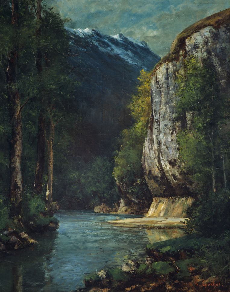 Courbet, A River in a Mountain Gorge. Beeld Scottish National Gallery