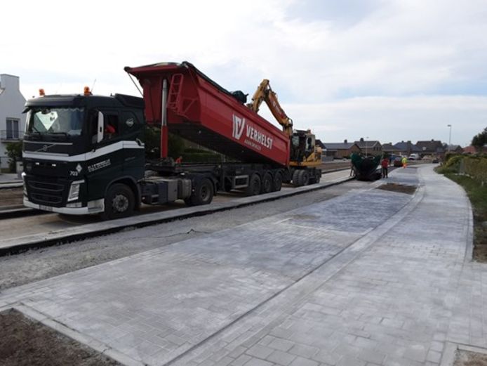 De werken in de Ringlaan in Wenduine