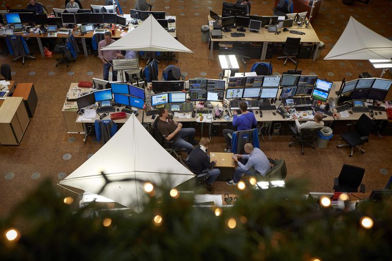 Interieur van de Amsterdamse beurs op Beursplein 5. Beeld ANP