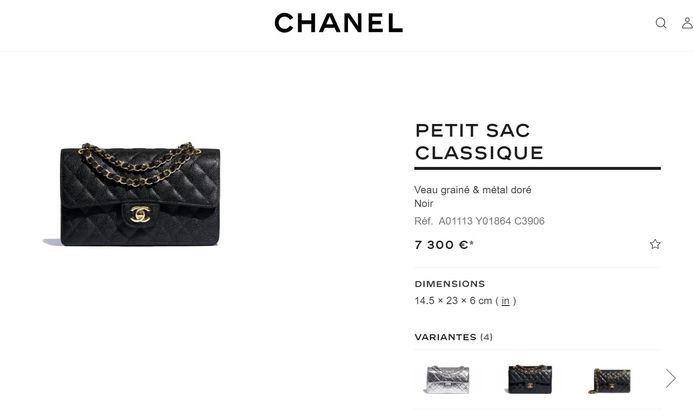 Prix de sac discount chanel