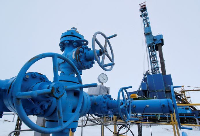 Een gasverwerkingsfaciliteit, geëxploiteerd door Gazprom, op het Arctische Yamal-schiereiland in Rusland.