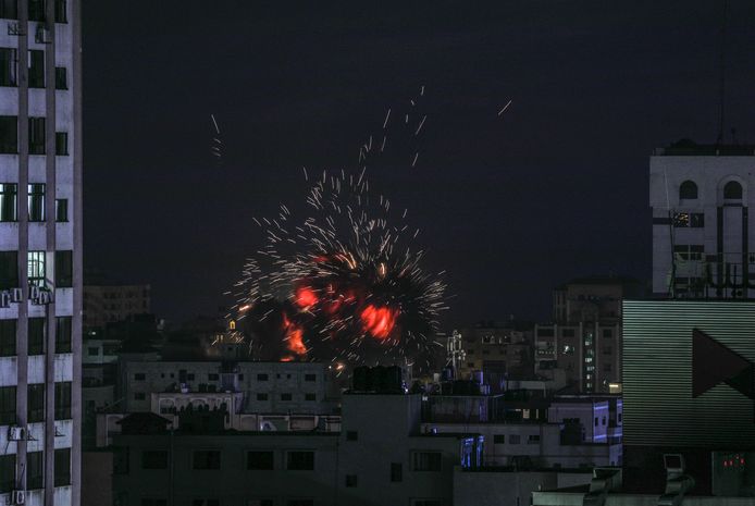 Archiefbeeld van een eerdere aanval van het Israëlische leger op Gaza-Stad  op 4 mei 2019.