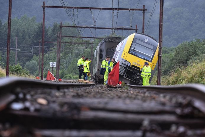 Un train sans voyageurs a déraillé près de Rochefort en raison des dégâts causés sur les voies par les intempéries.