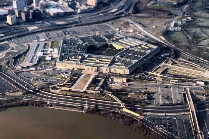Het Pentagon in Washington gezien vanuit de lucht.