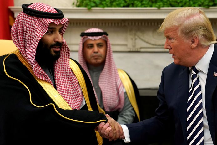 Trump en Mohammed bin Salman eerder dit jaar bij een ontmoeting in het Witte Huis.