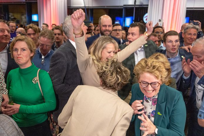 BBB viert feest na het bekendmaken van de exitpoll, woensdagavond.