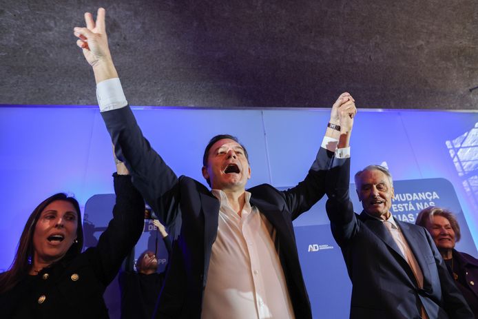 Luis Montenegro van de centrumrechtse Democratische Alliantie is de grote winnaar van de Portugese parlementsverkiezingen.
