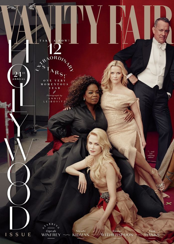 Een hand te veel bij Oprah (foto links) en het mysterieuze derde been van Reese Witherspoon (foto boven): iets te enthousiast, dat knip- en plakwerk.