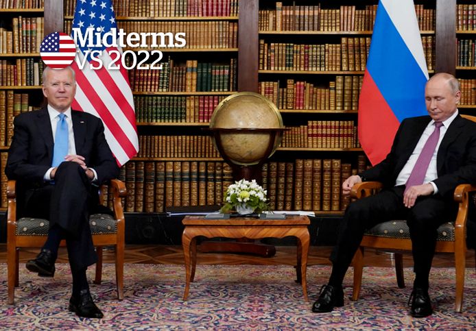 Achter de schermen onderhandelen de Amerikanen met de Russen over het inperken van risico's om nucleaire wapens in te zetten. Mogelijk volgen er bredere onderhandelingen. Een fysiek gesprek tussen de Amerikaanse president Biden (links) en zijn collega Poetin - zoals vorig jaar juni in Zwitserland - zit er voorlopig niet in.