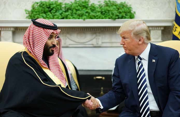 Donald Trump met Saudi-Arabisch kroonprins Mohammad bin Salman.
