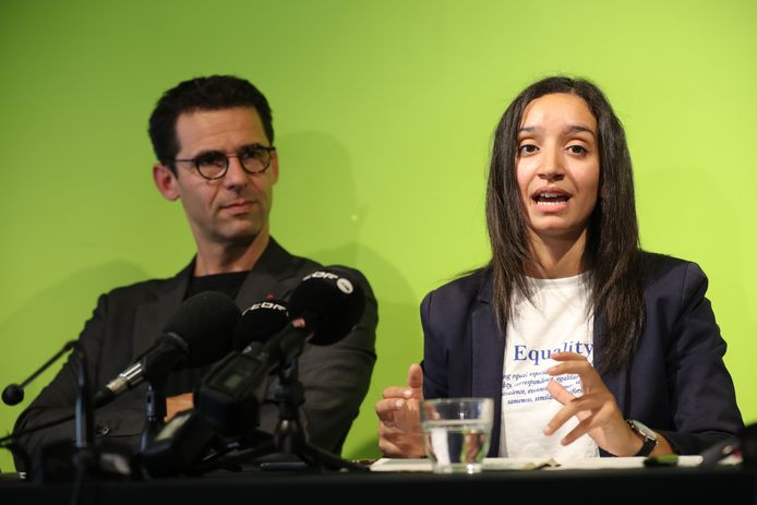 les co-présidents d'Ecolo Jean-Marc Nollet et Rajae Maouane.