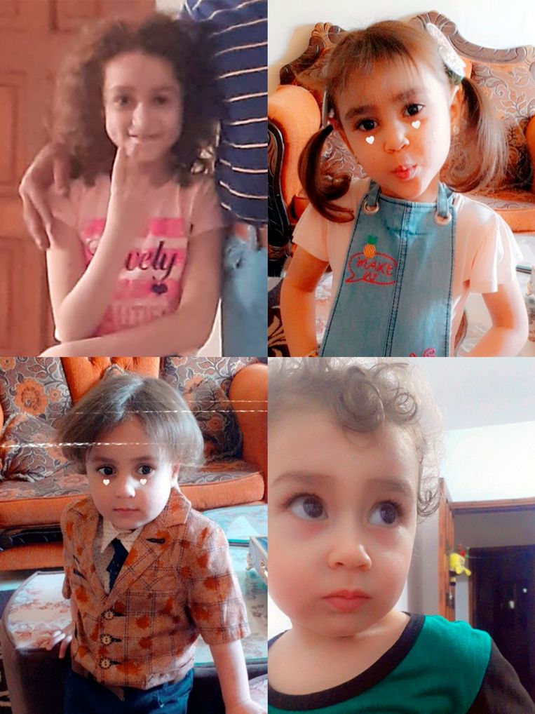 De zussen en broers Dana, Lana, Yahya en Zain Ishkontana waren op weg om snoep te kopen. Toen vond een luchtaanval plaats. Beeld NYT