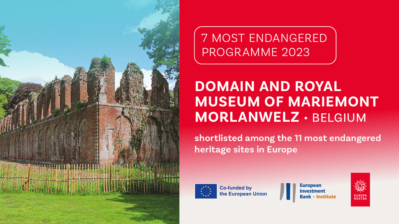 Les ruines du palais de Charles de Lorraine, à Mariemont, un site européen à sauvegarder Foto