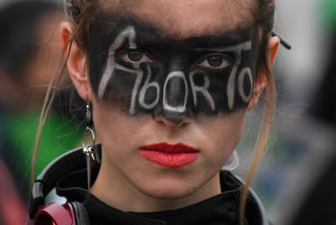 Une militante pro-choice manifeste lors d’une manifestation à l’occasion du
“Safe Abortion Day”.