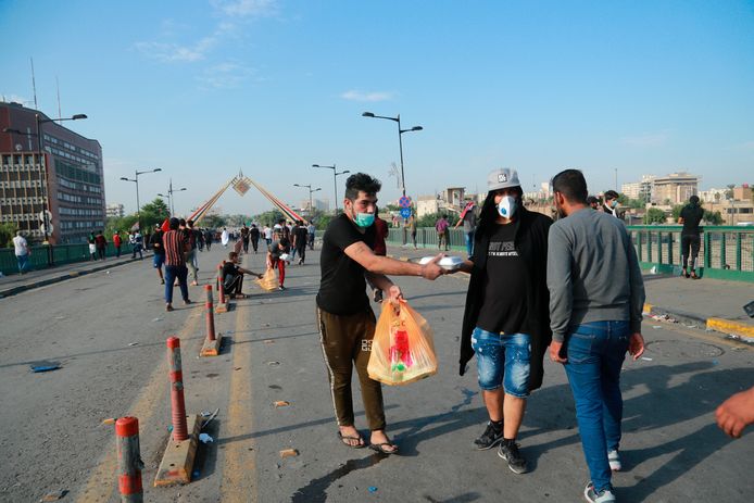 21 mensen kwamen om het leven bij betogingen in Bagdad.