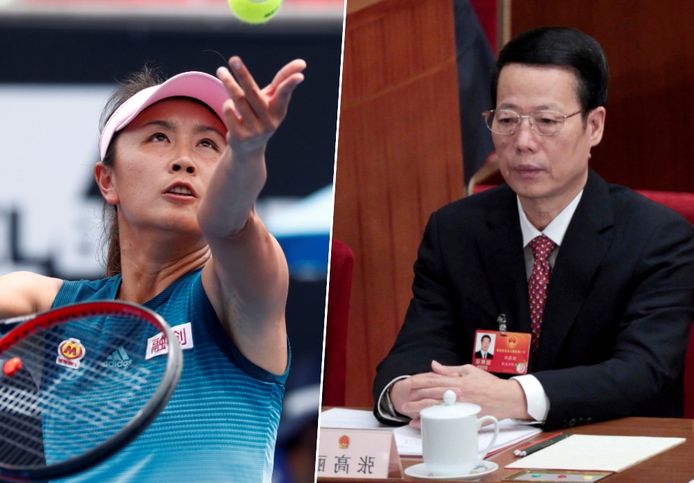 Peng Shuai en voormalig vicepremier Zhang Gaoli.