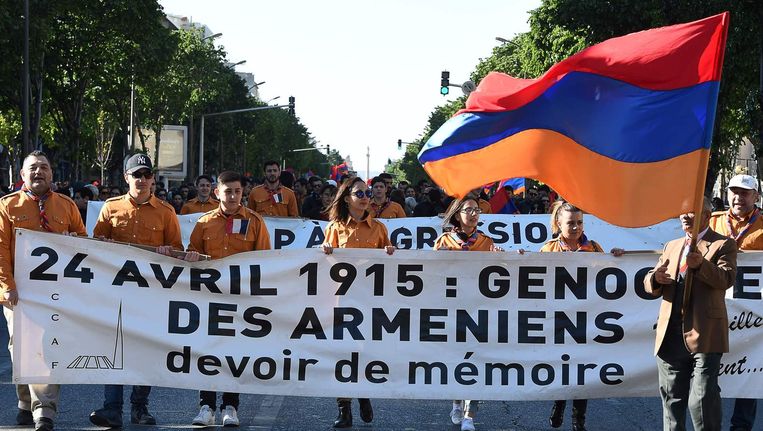 Een Armeense demonstratie in Marseille. Beeld afp
