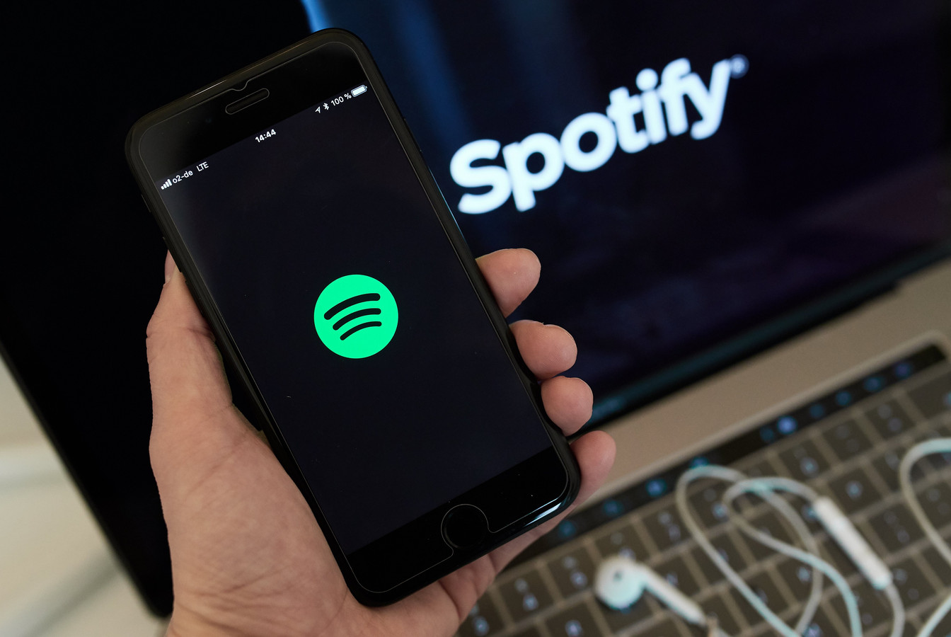 Het logo van Spotify.