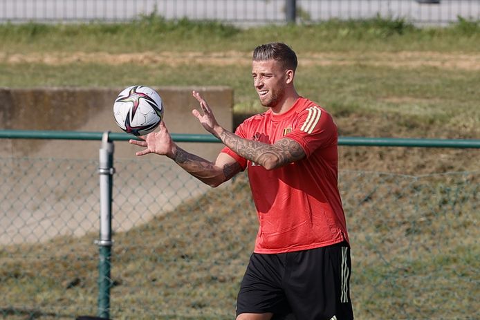 Belgium's Toby Alderweireld pictured during a training session of Belgian national soccer team Red Devils to prepare three qualification games for the 2022 World Cup, Tuesday 31 August 2021 in Tubize. BELGA PHOTO BRUNO FAHY