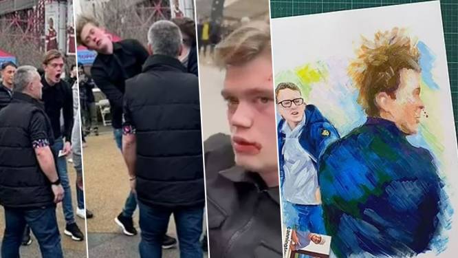 KIJK. Voetbalfan die met één klap geveld werd, is nu cultfiguur met eigen poster: “Verdiende les gekregen”