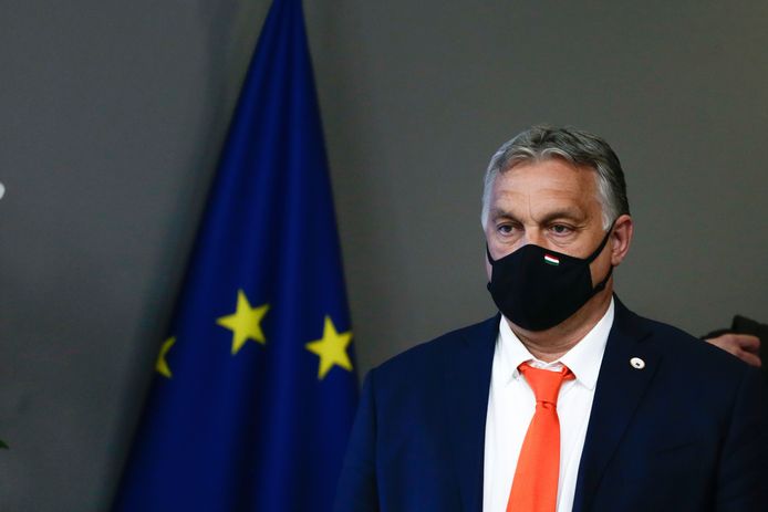 Archiefbeeld. De Hongaarse president Viktor Orban tijdens de Europese top in Brussel twee weken geleden.