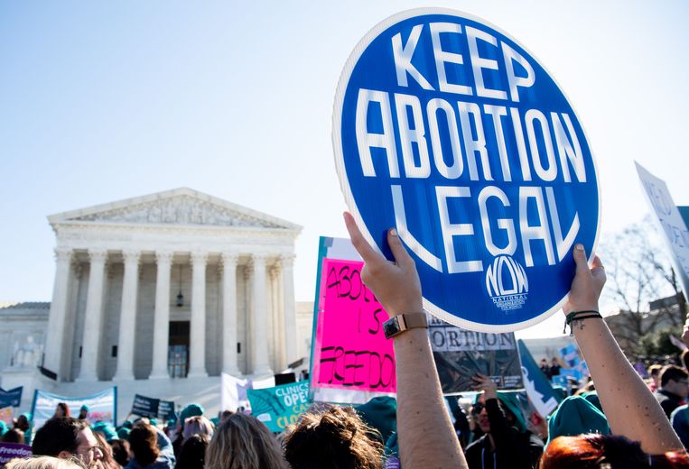 Pro-abortus-activisten tijdens een protest eerder dit jaar in Texas. Beeld AFP