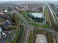 Op dit punt bij bedrijventerrein Panhuis in Kesteren moet de Randweg Opheusden uitmonden