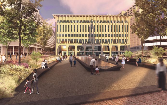 Het voorontwerp van het nieuwe Spuiplein in Den Haag.