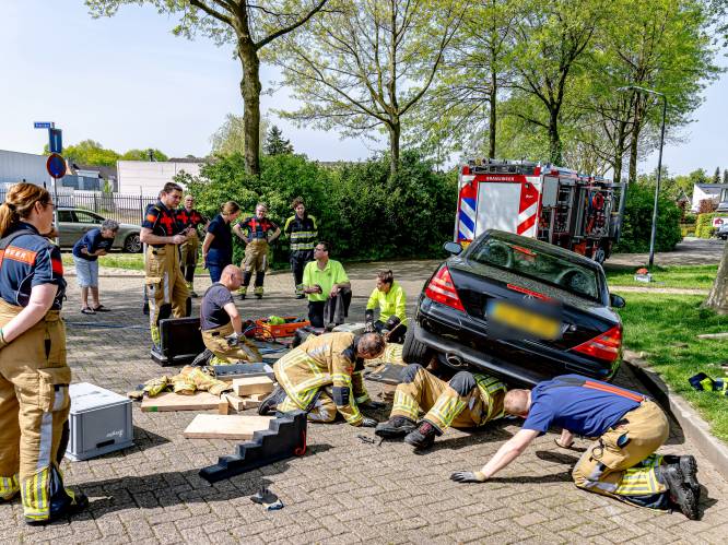 Kat zit vast onder auto in Oosterhout: brandweer haalt voertuig deels uit elkaar om beestje te redden