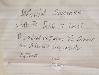 Eenzame oud-strijder overrompeld na handgeschreven oproep voor etentje op Veteranendag