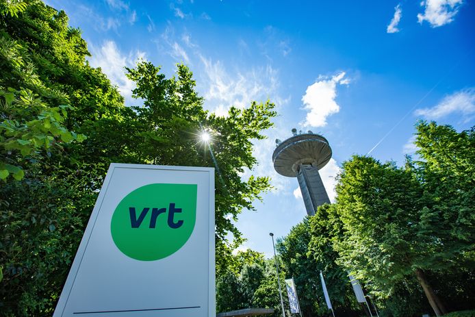 Ingang VRT; VRT- logo; Toren, Reyerslaan,