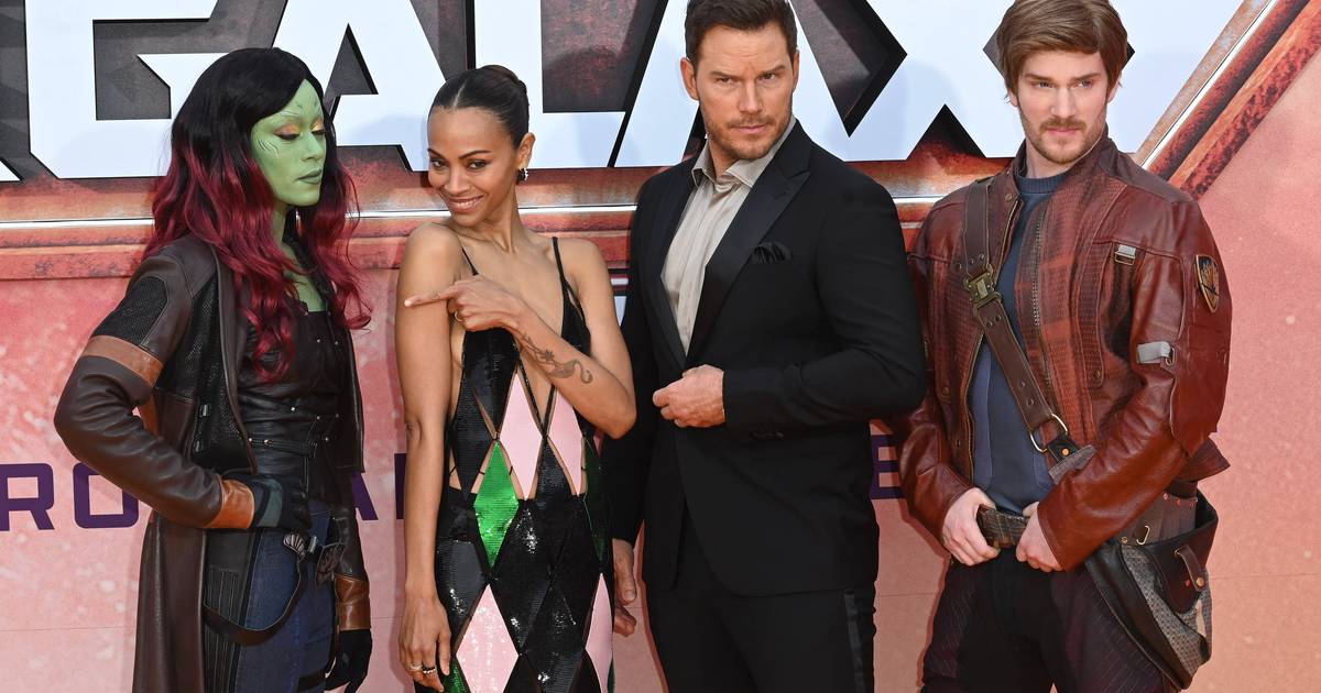 Le star di Hollywood Chris Pratt e Zoe Saldana scendono a Disneyland Paris per assistere alla prima del nuovo film “Guardiani della Galassia” |  film