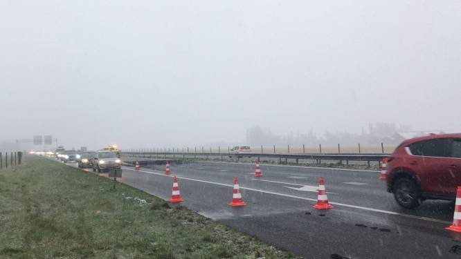 Lading mest van vrachtwagen op A59 bij Terheijden gevallen, weggehaald met schoonmaakmachines