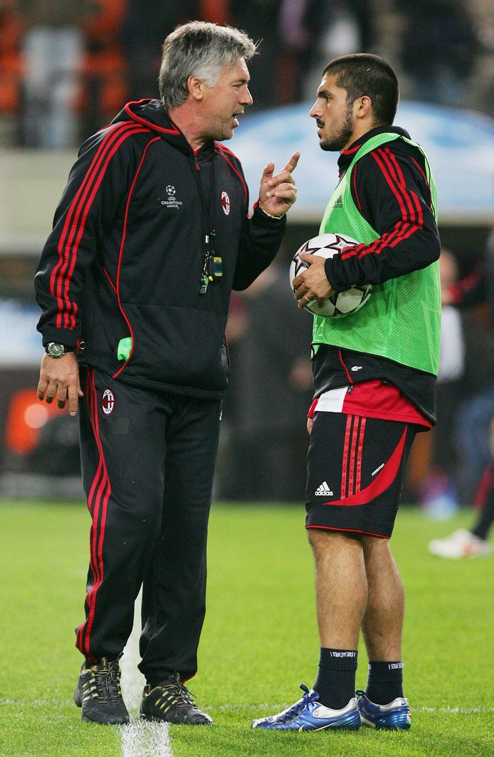 Ancelotti en Gattuso zes jaar geleden bij AC Milan.