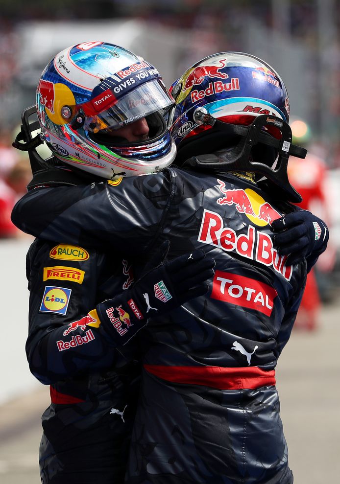Verstappen en Ricciardo vieren de tweede en derde plaats in Duitsland