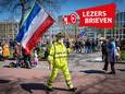 Demonstratie tegen het coronabeleid op de markt