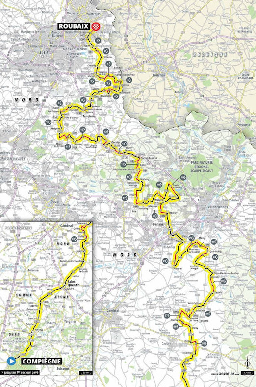 Uw gids voor ParijsRoubaix hoe ziet het parcours eruit? Naar welke