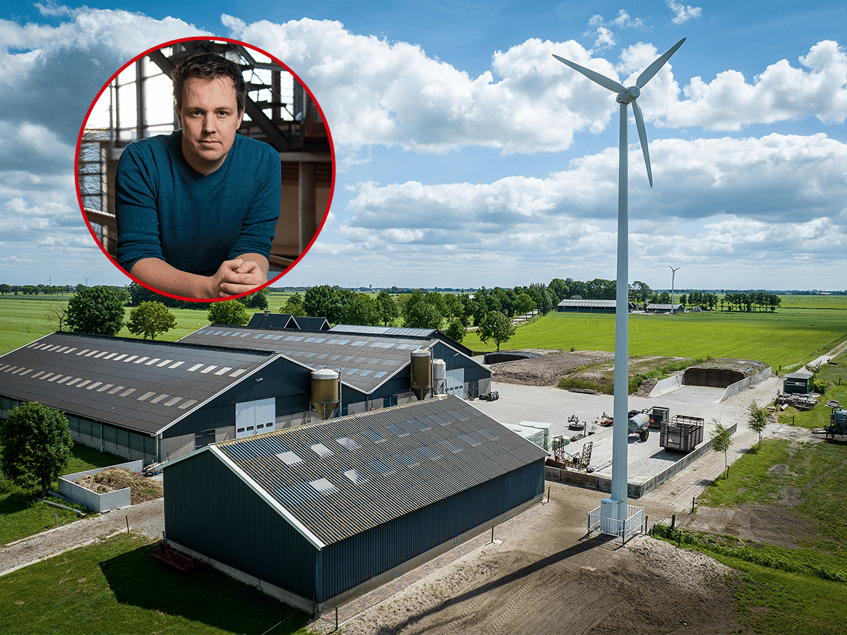 Een windturbine, vergelijkbaar met die in Hoge Hexel komt, in de gemeente Staphorst.