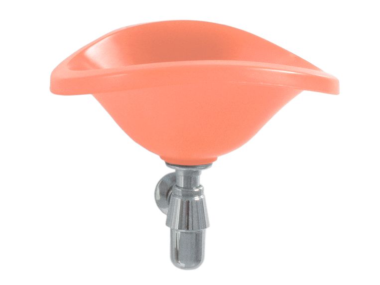Soft Washbowl (1997), Hella Jongerius.  Een wastafel van rubber; vriendelijk in gebruik en geschikt voor kleine ruimten. Werd gepresenteerd als onderdeel van de eerste productcollectie getiteld Dry Bathing. Beeld 