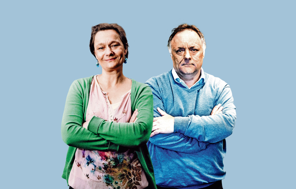 Erika Vlieghe en Marc Van Ranst. Beeld Tim Dirven